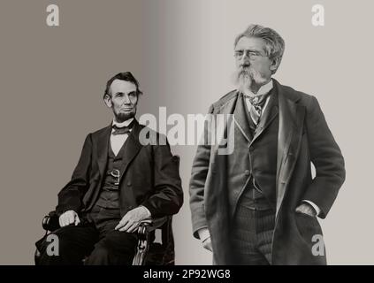 Brady, 1823-1896, fotografo americano, immagine Brady di Abraham Lincoln, 16th presidente degli Stati Uniti, modificata digitalmente Foto Stock