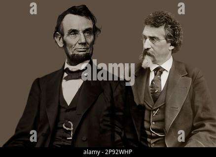 Brady, 1823-1896, fotografo americano, immagine Brady di Abraham Lincoln, 16th presidente degli Stati Uniti, modificata digitalmente Foto Stock