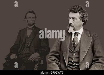 Brady, 1823-1896, fotografo americano, immagine Brady di Abraham Lincoln, 16th presidente degli Stati Uniti, modificata digitalmente Foto Stock