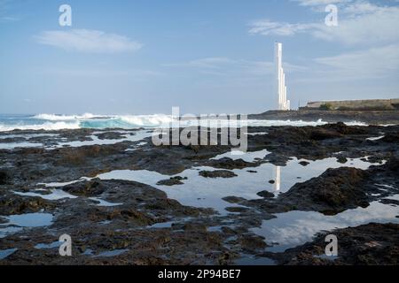 Faro de la Punta del Hidalgo, Tenerife, Isole Canarie, Spagna Foto Stock