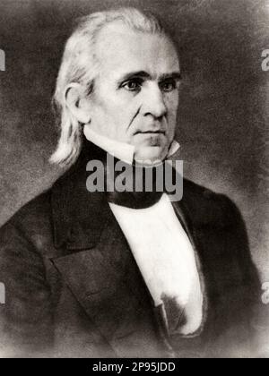 James Knox POLK ( 1795 - 1849 ) , 11th Presidente degli Stati Uniti dal 1841 al 1845 . - Presidente della Repubblica - USA - ritratto - ritratto - ritratto - cravatta - cravatta - colletto - colletto - STATI UNITI - STATI Uniti - STATI Uniti --- Archivio GBB Foto Stock