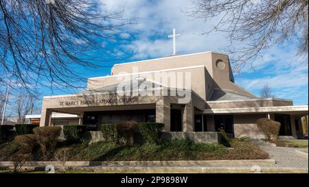 Marzo 9 2023 - St. Mary's Roman Catholic Church a Vancouver, British Columbia, Canada Foto Stock