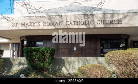 Marzo 9 2023 - St. Mary's Roman Catholic Church a Vancouver, British Columbia, Canada Foto Stock