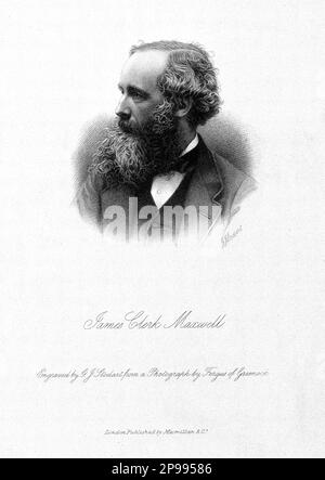 Il fisico scoccato James Clerk MAXWELL ( 1831 - 1879 ). Ritratto inciso di G.J. Stodart da una fotografia di Fergus of Greenock , 1881 . - Foto storiche - foto storica - scienziato - scienziato - ritratto - fisica - FISICO - SCIENZA - SCIENZA - illustrazione - incisione - barba - barba - profilo --- Archivio GBB Foto Stock