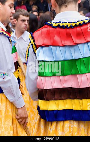 'Danza de los Zancos' folk dance, Anguiano,La Rioja, Spagna Foto Stock