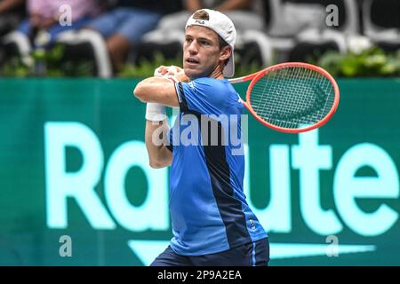 Diego Schwartzman (Argentina). Finali della Coppa Davis, Gruppo A (Bologna) Foto Stock