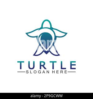 Icona tartaruga, illustrazione vettoriale tartaruga marina, logo per pulsanti, siti Web, app per dispositivi mobili e altre esigenze di progettazione Illustrazione Vettoriale