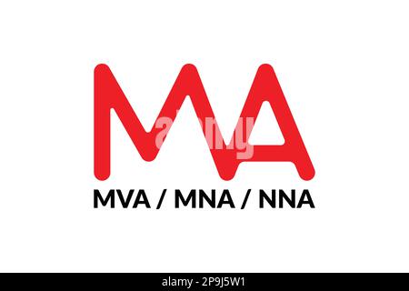 Logo MVA, ma, MNA, NNA lettera vettoriale alfabetica Illustrazione Vettoriale