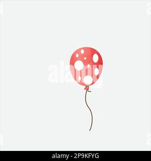 Set di bollature rosse su sfondo bianco trasparente. Party Balloons evento design decorazione. Mockup per la stampa a bollatura. Vettore. Illustrazione Vettoriale