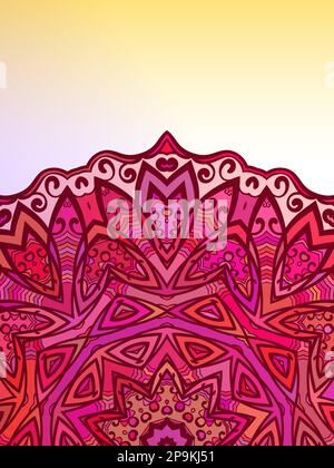 Modello colorato di sfondo a metà mandala per il design Illustrazione Vettoriale