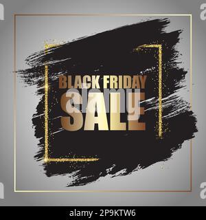 Grunge decorativo Black Friday vendita sfondo con bordo glittery Illustrazione Vettoriale