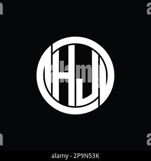 HJ Logo monogramma scudo interno cerchio isolato forma immagini vettoriali modello di disegno Foto Stock