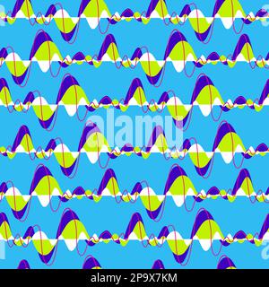 Blu, viola e verde neon colori geometrici onde. Ripetizione Illustrazione Vettoriale