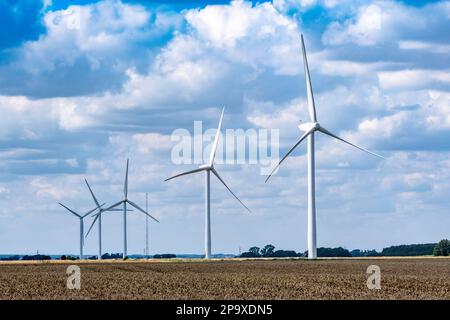 Windfarm nel Regno Unito Windfarm profondo Foto Stock