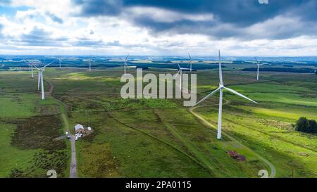 A riva fattorie britanniche Green Rigg Wind farm Foto Stock