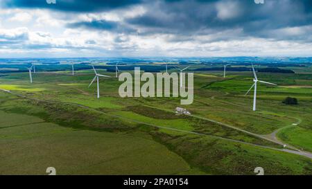 A riva fattorie britanniche Green Rigg Wind farm Foto Stock