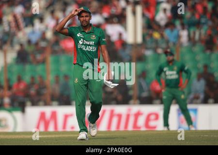 Mustafizur Rahman Bangladesh-Inghilterra 1st T20I partita di tre serie di partite allo stadio di cricket Zahur Ahmed Chowdhury, Sagorika, Chattogram, Bangladesh. Foto Stock