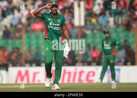 Mustafizur Rahman Bangladesh-Inghilterra 1st T20I partita di tre serie di partite allo stadio di cricket Zahur Ahmed Chowdhury, Sagorika, Chattogram, Bangladesh. Foto Stock