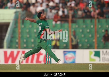 Mustafizur Rahman Bangladesh-Inghilterra 1st T20I partita di tre serie di partite allo stadio di cricket Zahur Ahmed Chowdhury, Sagorika, Chattogram, Bangladesh. Foto Stock