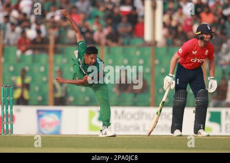 Mustafizur Rahman Bangladesh-Inghilterra 1st T20I partita di tre serie di partite allo stadio di cricket Zahur Ahmed Chowdhury, Sagorika, Chattogram, Bangladesh. Foto Stock