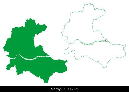 Comune di Colatina (stato di Espírito Santo, Comuni del Brasile, Repubblica Federativa del Brasile) mappa vettore illustrazione, schizzo di scrittura Colatin Illustrazione Vettoriale