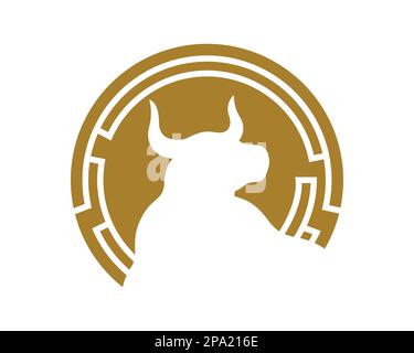 Semplice simbolo creativo Bull visualizzato con un'illustrazione semplice Illustrazione Vettoriale