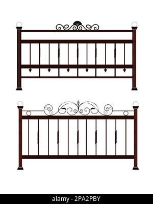 Recinzione di gate isolata. Ingresso metallo vettore. Illustrazione del vettore della porta di recinzione isolata su sfondo bianco Illustrazione Vettoriale