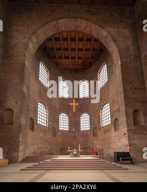 Aula Palatina (Basilica di Costantino) interni - Treviri, Germania Foto Stock