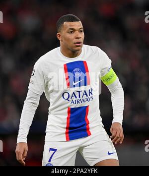 Kylian Mbappe Lottin FC Paris Saint-Germain PSG (07), CL, Champions League match, Allianz Arena, Monaco, Baviera, Germania Foto Stock