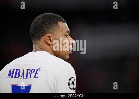 Kylian Mbappe Lottin FC Paris Saint-Germain PSG (07), CL, Champions League match, Allianz Arena, Monaco, Baviera, Germania Foto Stock