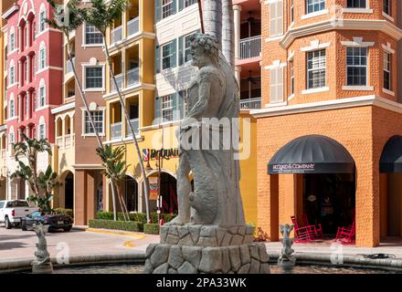 Negozi e condomini sul lungomare, Napoli, Florida, Stati Uniti. Foto Stock