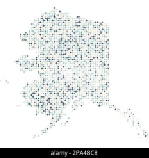 Alaska Map Silhouette pixelated modello generativo illustrazione Illustrazione Vettoriale