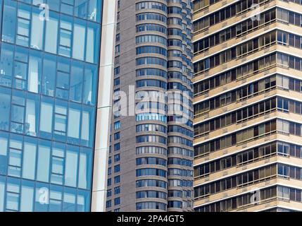 NYC Midtown: Sandwich di rame, Corinthian e Manhattan Place, nel quartiere Murray Hill di Manhattan. Foto Stock
