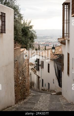 Strade di Albaicin a Granda, Andalusia, Spagna Foto Stock