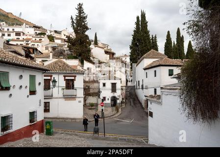 Strade di Albaicin a Granda, Andalusia, Spagna Foto Stock