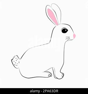 icona di coniglio cartone animato isolata su sfondo bianco Illustrazione Vettoriale
