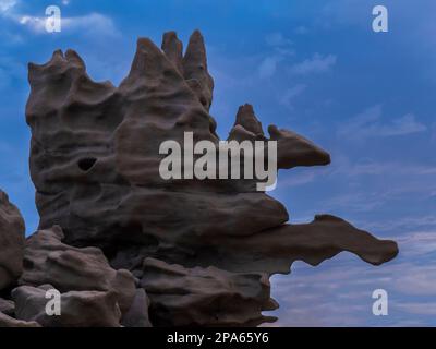 "Witchie Head", Fantasy Canyon, vicino a Vernal, Utah. Foto Stock