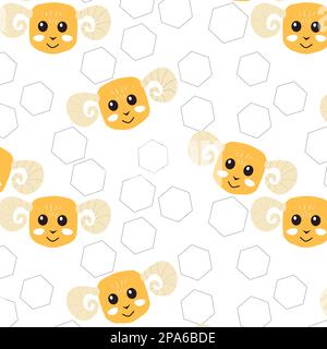 seample modello di pecora in uno stile cartoon Illustrazione Vettoriale