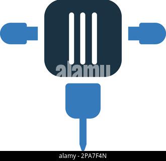 Icona del martello pneumatico. Ideale per supporti di stampa, Web, immagini di magazzino, uso commerciale o qualsiasi tipo di progetto di progettazione. Illustrazione Vettoriale