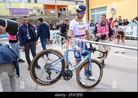 Osimo, Italia. 11th Mar, 2023. Ciccone Giulio #221 (ITA) - TREK - SEGAFREDO durante la 6 tappa - Osimo Stazione - Osimo, Ciclismo Tirreno Adriatico a Osimo, Marzo 11 2023 Credit: Independent Photo Agency/Alamy Live News Foto Stock