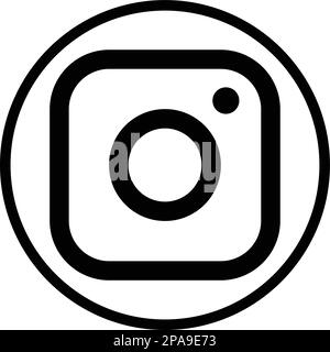 Logo Instagram. Creare un logotipo realistico di icona sui social media su uno sfondo trasparente. Illustrazione Vettoriale