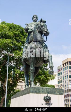 Statua di Dom João VI a Rio de Janeiro, Brasile - 13 novembre 2022 : Statua di Dom João VI a Rio de Janeiro. Foto Stock