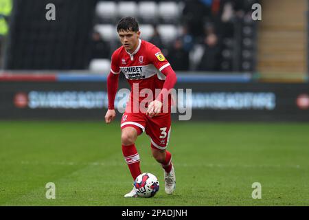 Swansea, Regno Unito. 11th Mar, 2023. Ryan Giles di Middlesbrough in azione. Incontro del campionato EFL Skybet, Swansea City / Middlesbrough al Swansea.com° stadio di Swansea, Galles, sabato 11th marzo 2023. Questa immagine può essere utilizzata solo per scopi editoriali. Solo per uso editoriale, licenza richiesta per uso commerciale. Non è utilizzabile nelle scommesse, nei giochi o nelle pubblicazioni di un singolo club/campionato/giocatore. pic by Credit: Andrew Orchard sport fotografia / Alamy Live News Foto Stock