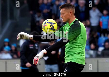 Napoli, Italia. 11th Mar, 2023. Pierluigi Gollini giocatore di Napoli, durante la partita della Serie a italiana tra Napoli vs Atalanta risultato finale, Napoli 2, Atalanta 0, partita disputata allo stadio Diego Armando Maradona. Napoli, Italia, 11 Sig., 2023. (Foto di Vincenzo Izzo/Sipa USA) Credit: Sipa USA/Alamy Live News Foto Stock