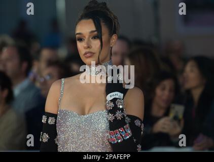 Malaga, Spagna. 11th Mar, 2023. L'influencer spagnolo Marta Diaz posa sul tappeto rosso nel Festival del film di Malaga 2023. L'edizione 26th del Malaga Film Festival presenta le migliori proiezioni cinematografiche spagnole in concorso dal 10th al 19th marzo. Il Malaga Spanish Film Festival si è affermato come uno dei maggiori eventi del cinema spagnolo e promotore della cultura cinematografica in Spagna e in America Latina. (Foto di Jesus Merida/SOPA Images/Sipa USA) Credit: Sipa USA/Alamy Live News Foto Stock