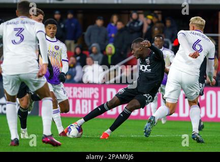 WASHINGTON, DC, USA - 11 MARZO 2023: Durante una partita MLS tra D.C United e Orlando City SC, il 11 marzo 2023, presso l'Audi Field, a Washington, CC. (Foto di Tony Quinn-Alamy Live News) Foto Stock