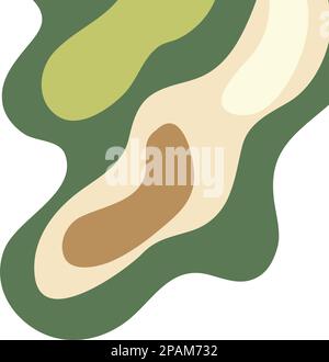 Topografia astratta mappa contorno angolo orizzontale e sfondo texture in un'illustrazione vettoriale Illustrazione Vettoriale