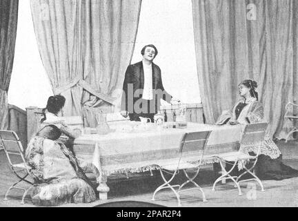 Messa in scena del gioco di A.N. Ostrovsky 'per ogni saggio, la semplicità è sufficiente' al Teatro d'Arte nel 1910. Foto dal 1910. Foto Stock