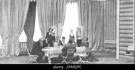 Messa in scena del gioco di A.N. Ostrovsky 'per ogni saggio, la semplicità è sufficiente' al Teatro d'Arte nel 1910. Foto dal 1910. Foto Stock