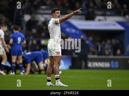 Twickenham, Regno Unito. 11th Mar, 2023. Inghilterra V Francia, Guinness 6 Nazioni. Stadio di Twickenham. Twickenham. Henry Slade (Inghilterra) punti durante la partita di rugby Inghilterra V Francia nelle Guinness 6 Nazioni. Credit: Sport in Pictures/Alamy Live News Foto Stock